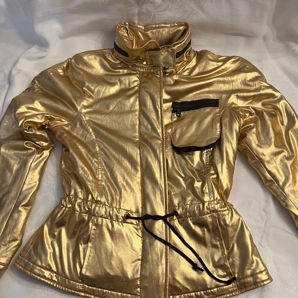 AJ Armani Jeans metallic gold jacket/coat - Picture 1 of 11